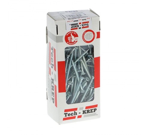 Саморезы универсальные 60х4,5 мм (150 шт) оцинкованные - коробка с окном ( 0,608 кг)  102194  Tech-KREP