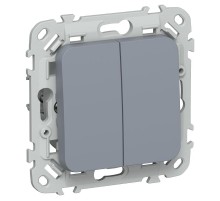 FLITE Выключатель 2-клавишный 10А ВС12-1-0-ФлМ маренго  FI-V20-0-10-1-K35  IEK