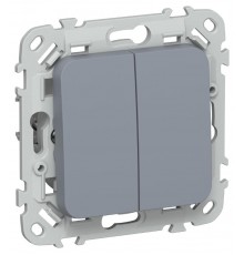 FLITE Выключатель 2-клавишный 10А ВС12-1-0-ФлМ маренго  FI-V20-0-10-1-K35  IEK