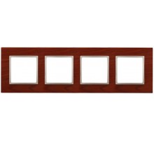 14-5304-08 Рамка на 4 поста, дерево, Эра Elegance, вишня+шамп  Б0034585  ЭРА