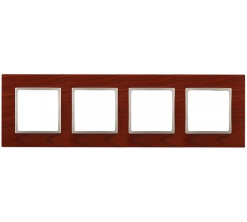 14-5304-08 Рамка на 4 поста, дерево, Эра Elegance, вишня+шамп  Б0034585  ЭРА