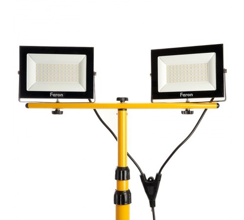 Прожектор на штативе 2*70W 6400К 220V черный IP65 , LL-504  41544  FERON