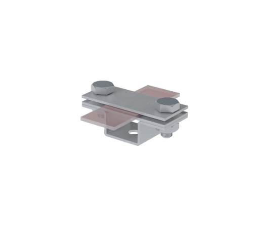 Универсальный держатель на мостовой опоре для полосы до 40 мм с 2 пластинами HD  UDMO2-B40 HD  КМ-профиль