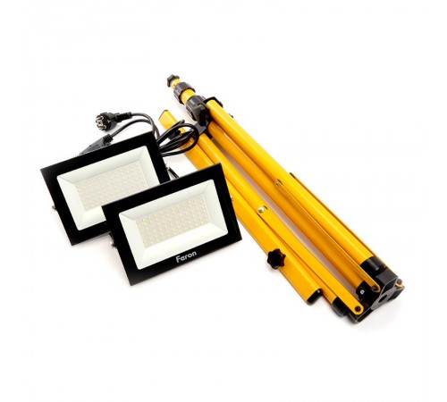 Прожектор на штативе 2*70W 6400К 220V черный IP65 , LL-504  41544  FERON