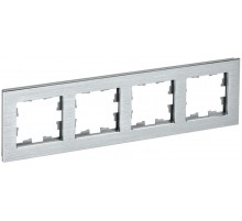 BRITE Рамка 4-ая РУ-4-1-БрА металл алюминий  BR-M42-M-K47  IEK