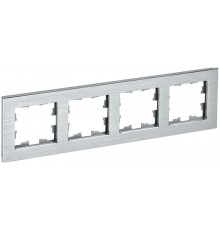 BRITE Рамка 4-ая РУ-4-1-БрА металл алюминий  BR-M42-M-K47  IEK