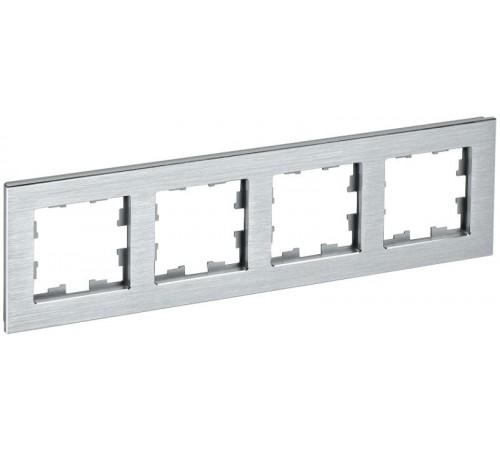BRITE Рамка 4-ая РУ-4-1-БрА металл алюминий  BR-M42-M-K47  IEK