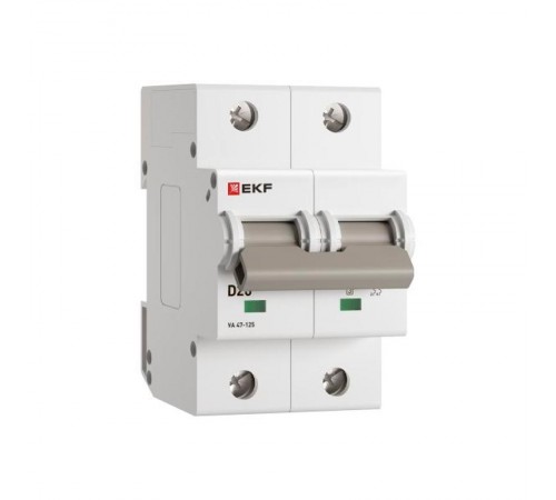Выключатель автоматический ВА 47-125 2P 20А (D) 15кА PROXIMA   mcb47125-2-20D  EKF