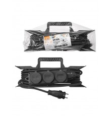 Удлинитель-шнур силовой на рамке, каучук, КГ, IP44, 3 гнезда с/з, 4000 Вт, 20 м Народный  SQ1307-0247  TDM