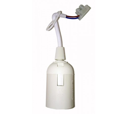 Патрон подвесной с шнуром пластик Е27 белый (50 шт), стикер на изделии Ппл27-04-К51  EPP14-04-01-K01  IEK