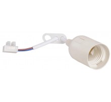 Патрон подвесной с шнуром пластик Е27 белый (50 шт), стикер на изделии Ппл27-04-К51  EPP14-04-01-K01  IEK