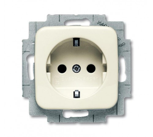 Розетка SCHUKO 16А 250В с защитными шторками, серия Busch-Duro 2000 SI, цвет слоновая кость  2013-0-4938   2CKA002013A4938  ABB