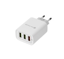 Сетевое зарядное устройство REXANT 3 x USB, 5V, 3 А + 1 А + 1 А, белое 16-0277  REXANT