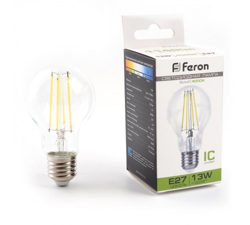 Лампа светодиодная, (13W) 230V E27 4000K, LB-613  38240  FERON