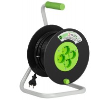 Удлинитель силовой ЭРА GREEN LINE KAT-2x1-40m Greenline на катушке пластик 4 розетки без заземления 40м ПВС 2x1мм2   Б0065087  ЭРА