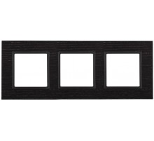 14-5303-05 Рамка на 3 поста, дерево, Эра Elegance, чёрн.дерево+антр  Б0034577  ЭРА