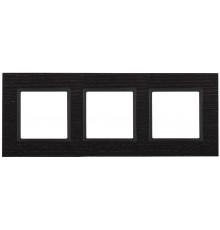 14-5303-05 Рамка на 3 поста, дерево, Эра Elegance, чёрн.дерево+антр  Б0034577  ЭРА