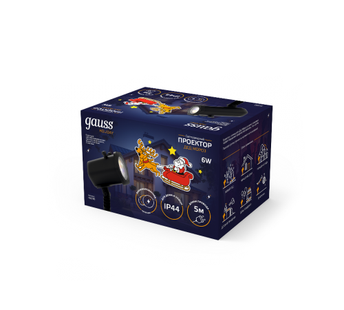 Проектор светодиодный "Дед Мороз" серия Holiday, анимированная картинка, IP44, 1/30  HL090  Gauss