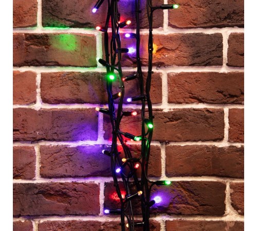 Гирлянда "Твинкл Лайт" 20 м, черный КАУЧУК, 240 диодов, цвет мультиколор  303-329  NEON-NIGHT