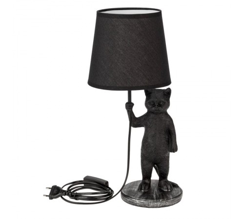 Светильник декоративный настольный МОБИ "Кот с зонтом", с цоколем Е14, 40Вт, цвет черный  603-1018  REXANT