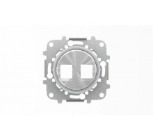 Накладка для 2-х суппортов/разъёмов типа 2017... или 2018..., со стальным суппортом, серия SKY Moon, кольцо хром2CLA861820A1401 ABB