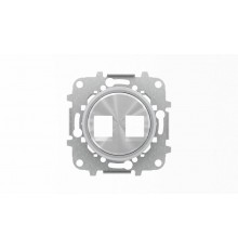 Накладка для 2-х суппортов/разъёмов типа 2017... или 2018..., со стальным суппортом, серия SKY Moon, кольцо хром2CLA861820A1401 ABB