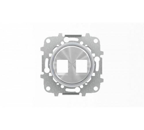 Накладка для 2-х суппортов/разъёмов типа 2017... или 2018..., со стальным суппортом, серия SKY Moon, кольцо хром2CLA861820A1401 ABB