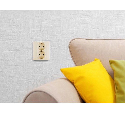 Розетка двойная с заземлением - Legrand Inspiria - со шторками в сборе 16А 250В безвинтовые зажимы - слоновая кость  673756  Legrand