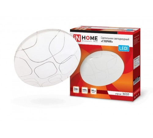 Светильник светодиодный серии DECO 24Вт 230В 4000К 1560лм 300х55мм ГЛОРИЯ  4690612021904  IN HOME