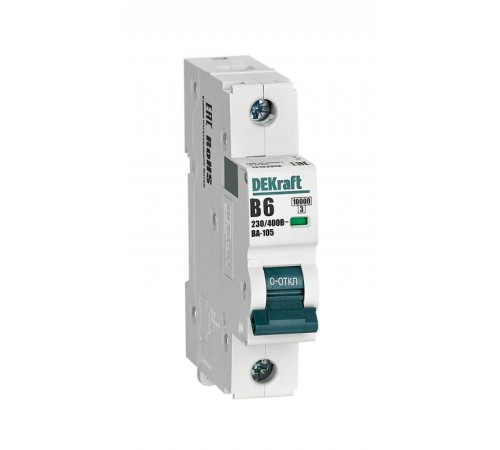 Выключатель автоматический  однополюсный ВА-105 6А B 10кА  13103DEK  DEKraft