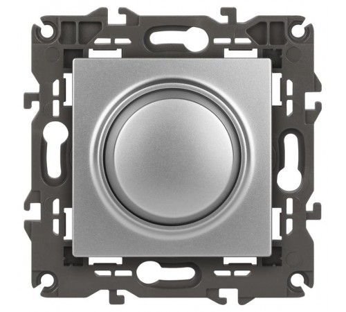 14-4101-03 Светорегулятор поворотно-нажимной, 400ВА 230В, IP20, Эра Elegance, алюминий  Б0034341  ЭРА