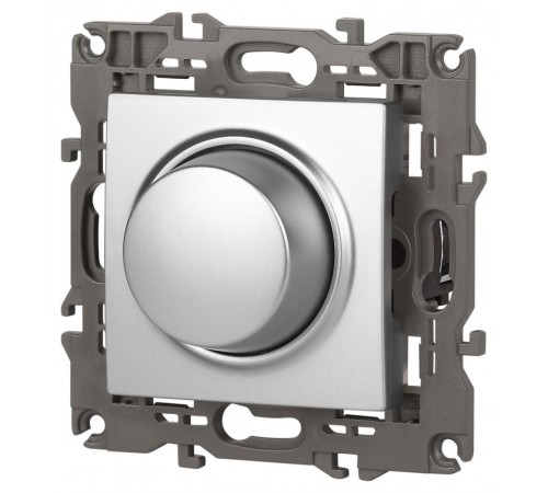 14-4101-03 Светорегулятор поворотно-нажимной, 400ВА 230В, IP20, Эра Elegance, алюминий  Б0034341  ЭРА