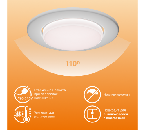 Лампа светодиодная LED Elementary GX53 15W 1020lm 3000K  83815  Gauss