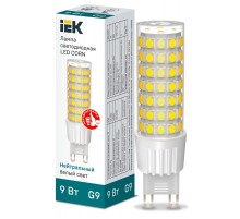 Лампа светодиодная CORN капсула 9Вт 230В 4000К керамика G9 IEK  LLE-CORN-9-230-40-G9  IEK