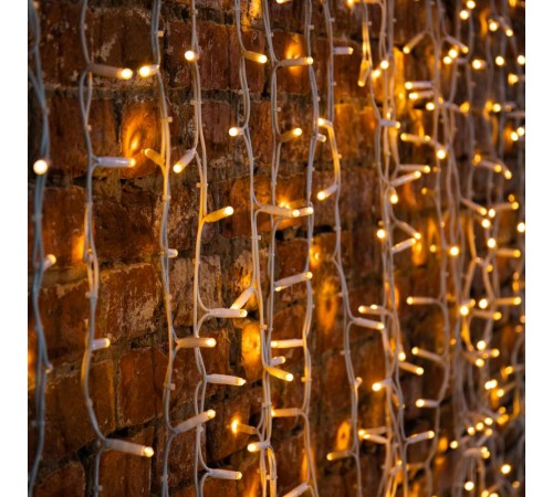 Гирлянда "Светодиодный Дождь" 2х3м, постоянное свечение, белый провод "КАУЧУК", 230 В, диоды ТЕПЛЫЙ БЕЛЫЙ, 760 LED  237-136  NEON-NIGHT