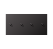 Центральная плата, 2 поста, для горизонтальной установки, тумблеры 2+2,конус; металлическое исполнение; Dark; серия LS  AL12-250DK01  Jung