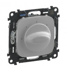 Valena ALLURE Алюминий Выключатель вентилятора 4-позиционный (с лицевой панелью)  755177  Legrand