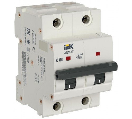 Автоматический выключатель двухполюсный M10H 2P K 80А ARMAT  AR-M10H-2-K080  IEK