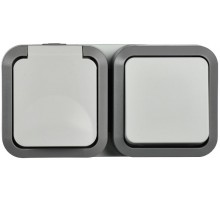 TORS Блок розетка + выключ. гор. 16А IP55 TS242 белый  TS-G10-6-55-V-K41  IEK