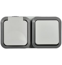 TORS Блок розетка + выключ. гор. 16А IP55 TS242 белый  TS-G10-6-55-V-K41  IEK