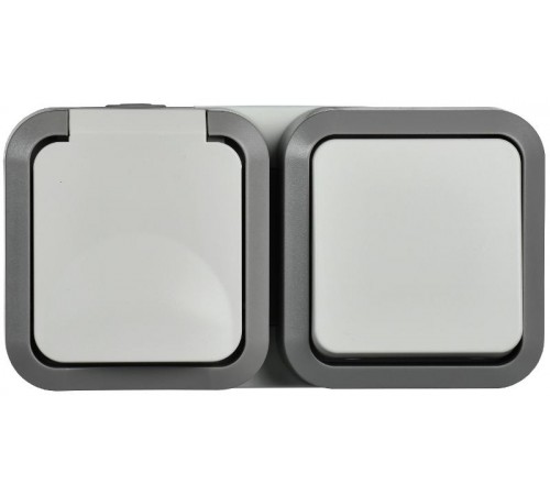 TORS Блок розетка + выключ. гор. 16А IP55 TS242 белый  TS-G10-6-55-V-K41  IEK