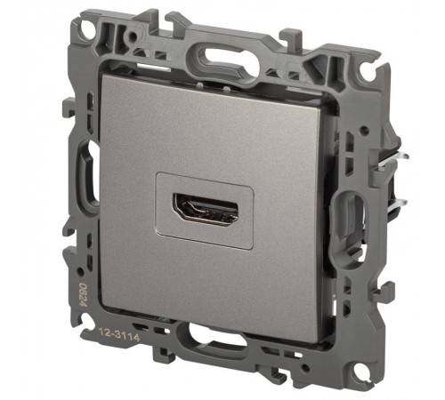 Розетка ЭРА Серия 12 12-3114-16 HDMI, титан   Б0065714  ЭРА