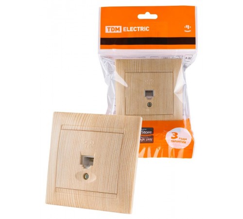 Розетка телефонная RJ11 сосна "Лама"  SQ1815-0315  TDM