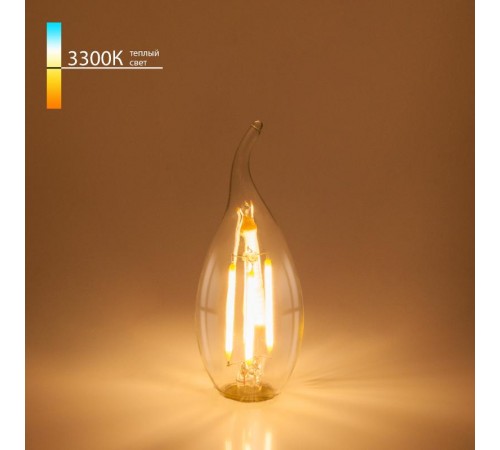 Лампа светодиодная Свеча на ветру BL130 7W 3300K E14 (CW35 прозрачный)  a041388  Elektrostandard