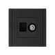 FORTE&PIANO Розетка двойная TV+RJ45 кат.6 FP137 черный  FP-AK20-2-K02  IEK