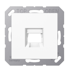 Kрышка для 1-го разъема; без видимого винта; подпружиненная шторка; термопласт; белый  A1569-15WEWW  Jung