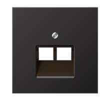 Крышка для двойных телефонных и компьютерных розеток (UAE), фиксация винтом; металл; dark; Aluminium  AL2969-2UAD  Jung