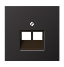 Крышка для двойных телефонных и компьютерных розеток (UAE), фиксация винтом; металл; dark; Aluminium  AL2969-2UAD  Jung