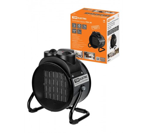 Тепловая пушка ТПК-3К, круглый корпус, 3 кВт (1,5/3 кВт), терморег, керам. нагр. элемент,  SQ2520-0106  TDM