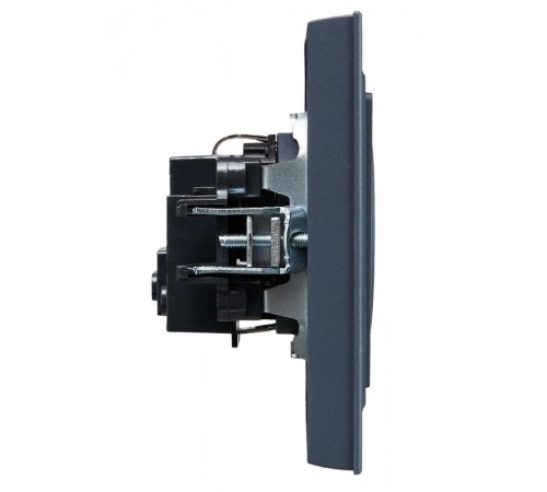 BRITE Розетка с заземлением со шторками 16А в сборе РСР14-1-0-БрМ маренго  BR-R14-16-K35-F  IEK